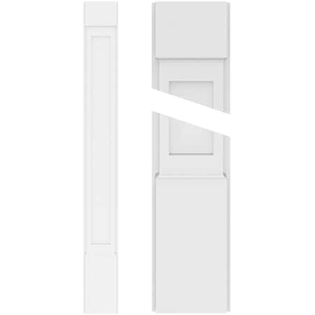 Ekena Millwork Flat Panel PVC Pilaster w/Standard Capital & Base, 12W x 102H x 2P, PR PILP12X102FP01-2